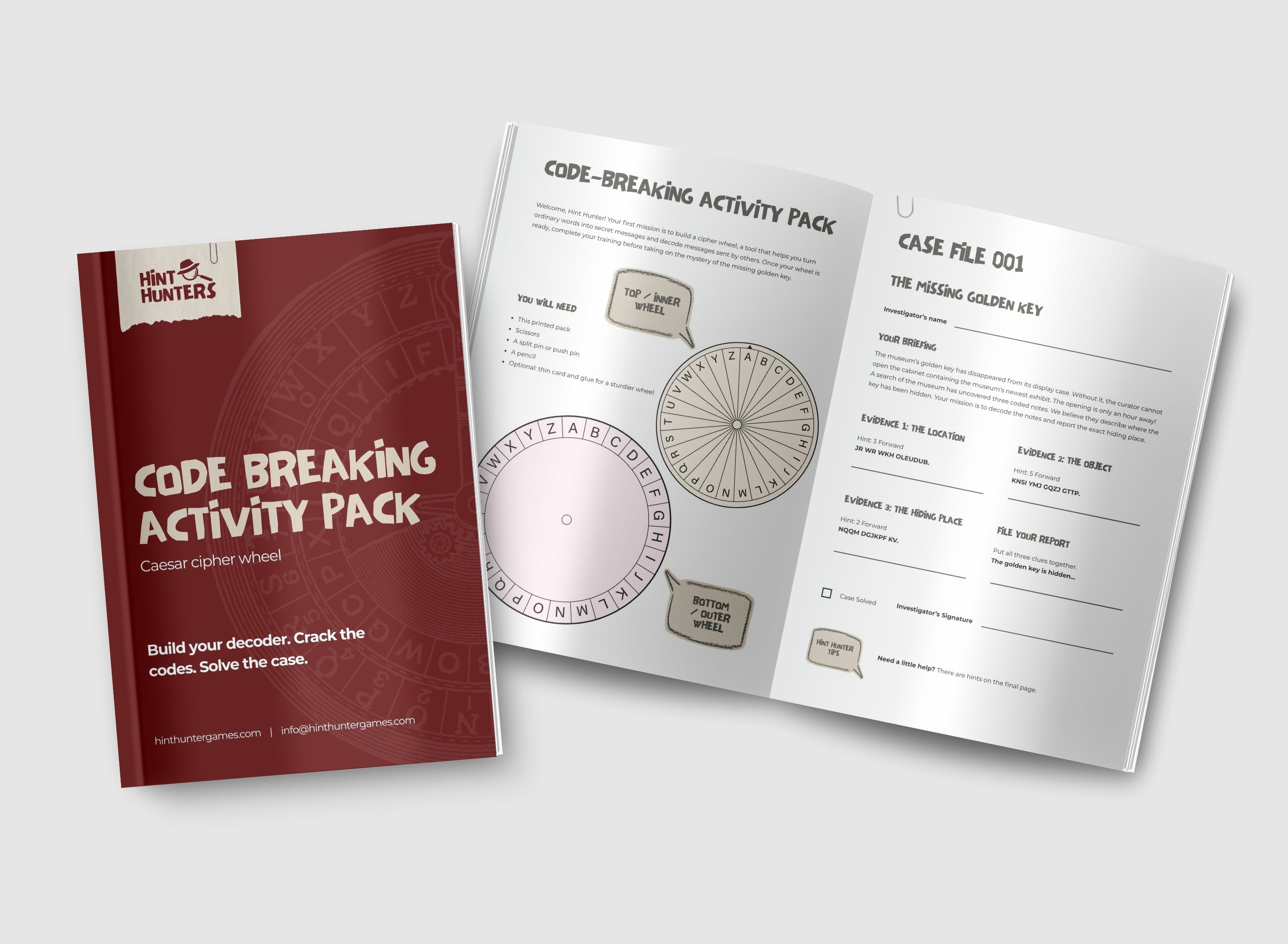 Caesar Cipher Wheel Activity Pack main product image